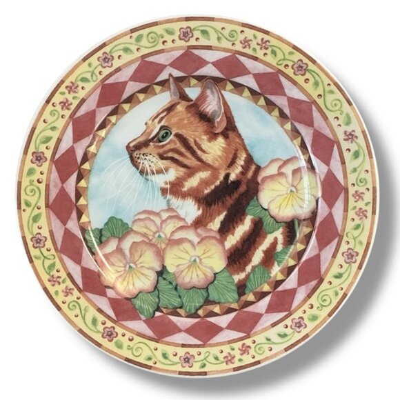 Cat’s Meow Plate Decorative Collectible Vintage 1994 Andrea by Sadek 8 1/4” - Picture 2 of 16